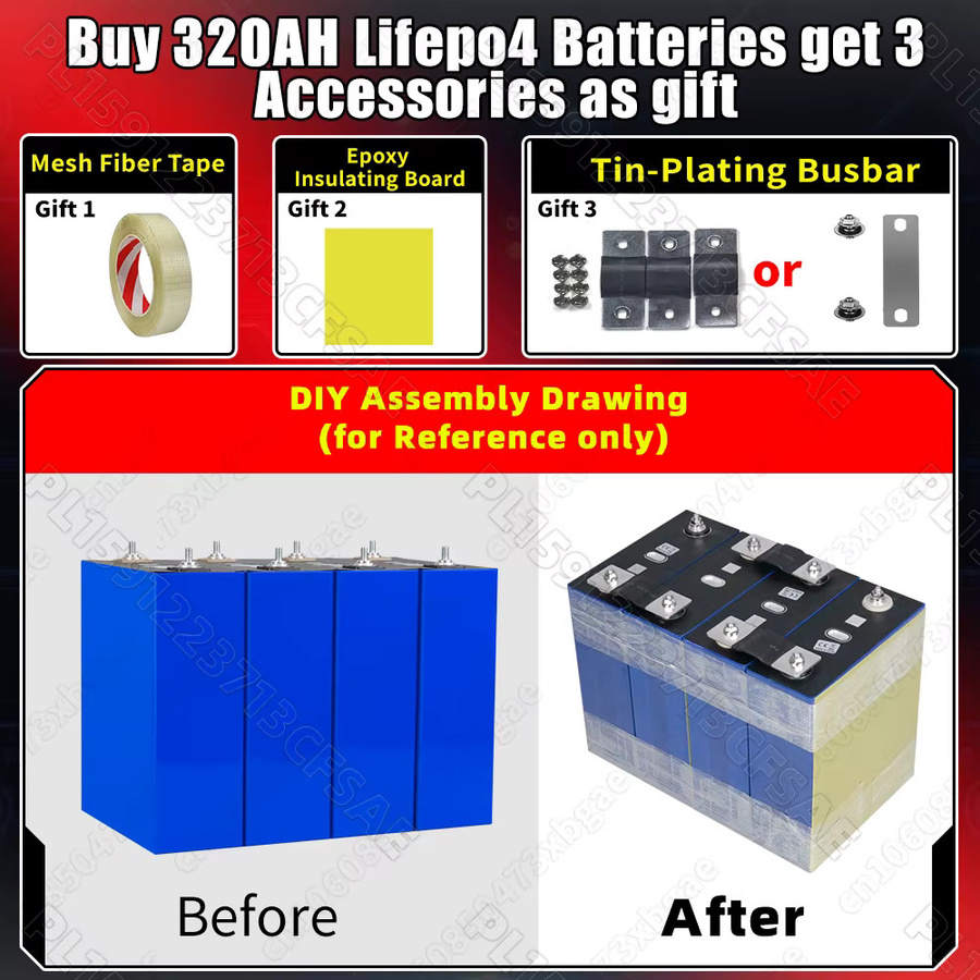 Sicksun LiFePO4 Akku 320Ah 3.2V A-Grade prismatische LFP-Zelle in Blau für DIY 12V 24V 48V Anwendungen - Bild 2