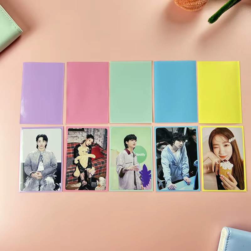 50 Stück Korea-Fotokartenhüllen in Transparent, säurefreie CPP-Kartenhüllen mit holografischer Schutzfolie für Fotokarten und Albumbinder, B/H: 61 x 91 mm - Bild 1