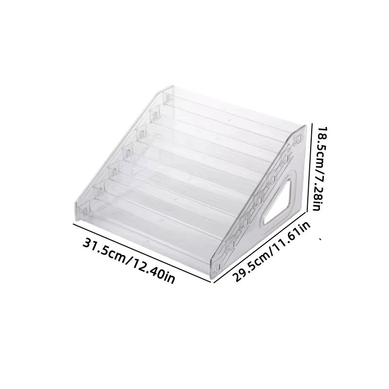 Transparenter Make-up-Aufbewahrungsregal aus Kunststoff in trapezförmigem Design für Nagellack, Lippenstift und Lidschatten - Bild 3