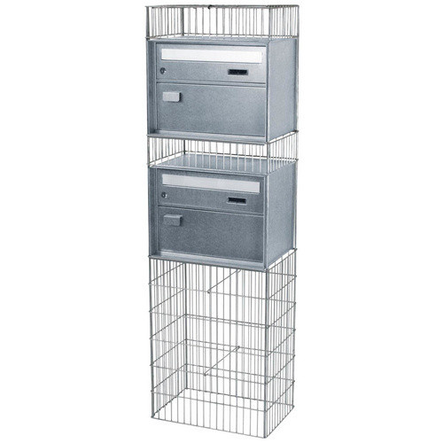 BELLISSA Briefkastengabione Splügen in Silberfarben, B/T/H: 31 x 44 x 145 cm - Bild 2