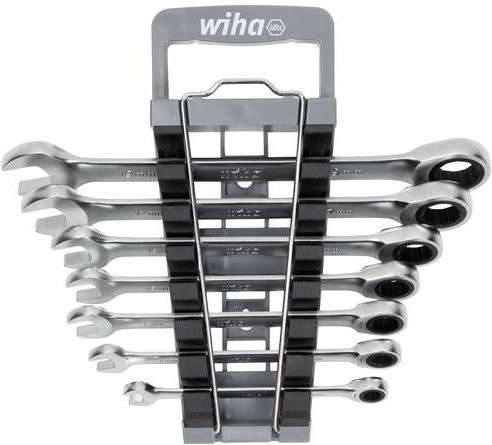 Wiha Ringratschenmaulschlüssel Set 8-teilig aus Chrom-Vanadium in Silber, 8 - 19 mm - Bild 1