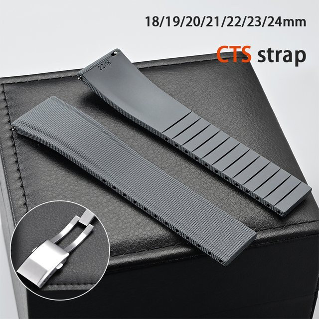 CTS Uhrenarmband Fluorkautschuk, Schwarz, Unisex - Bild 1