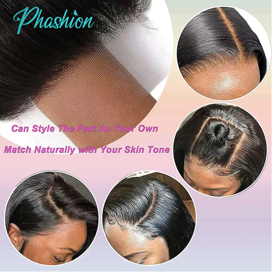 Phashion Lace Frontal Hair Extension, 28 Zoll, Straight, Natural Black, 100 % Echthaar - Bild 5