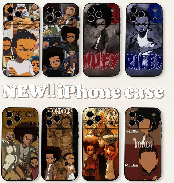 Rastar Handyhülle Huey Freeman The Boondocks für iPhone 17 16 15 14 13 12 11 Pro Max Mini X Xs XR Schwarze Silikonhülle - Bild 1