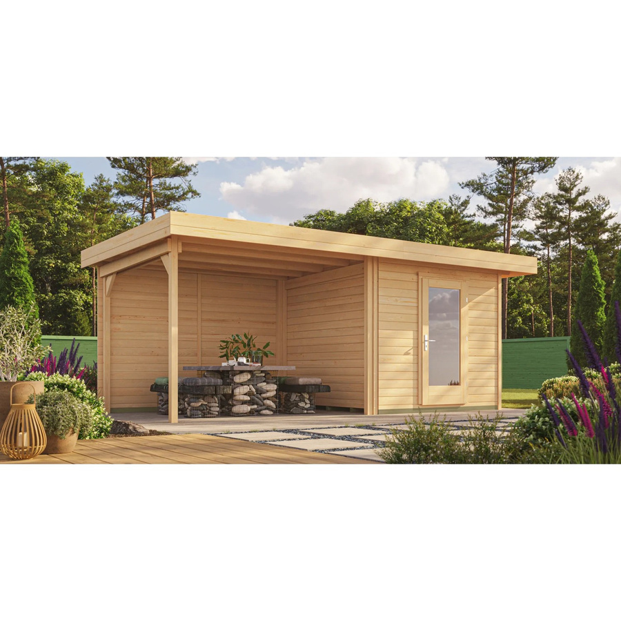 OBI Outdoor Living Holz-Gartenhaus Florenz mit Flachdach in Braun, B/T: 530 x 314 cm - Bild 2