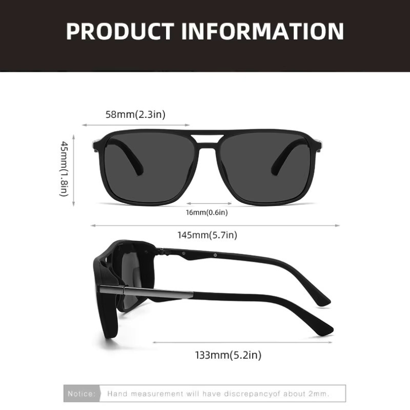 SEAMERGO Sonnenbrille, quadratisch, Vollrand, schwarz, Unisex, polarisiert - Bild 3
