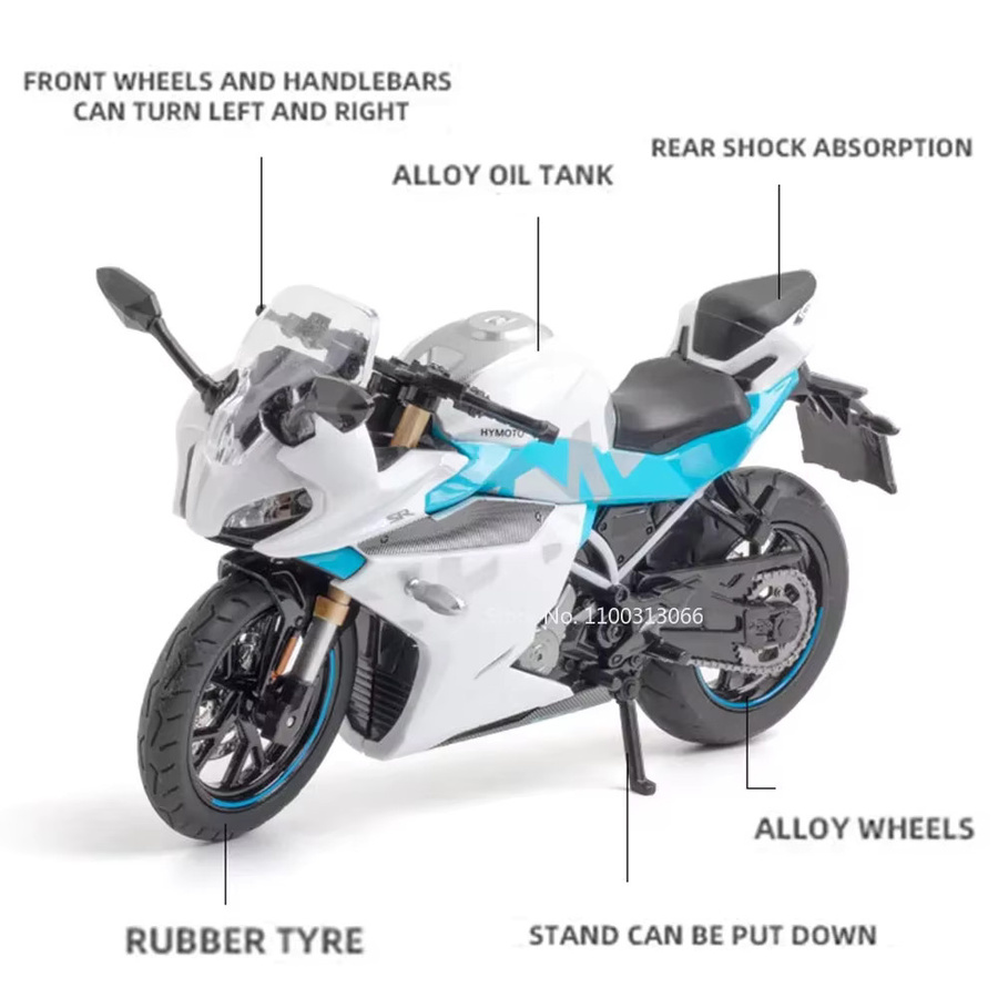 Cfmoto 250SR Racing Motorrad Modell, 1:12, mit Licht und Sound, Metall, Gummi - Bild 2