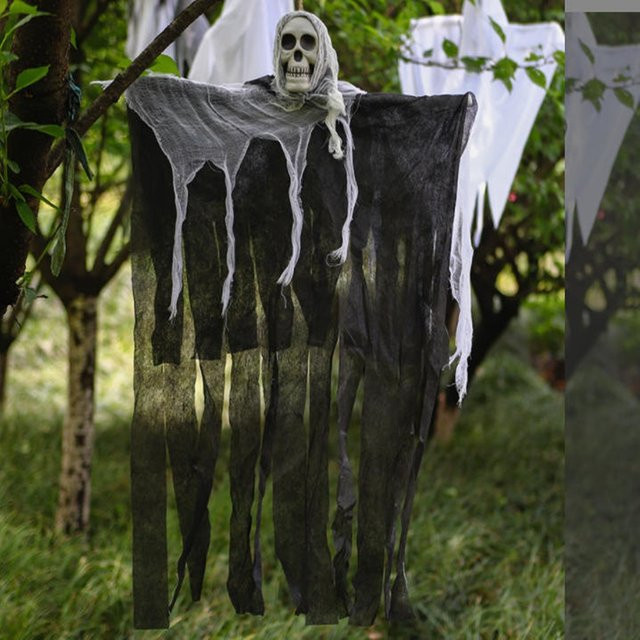 Alivparty Halloween Dekoration Hängendes Skelett und Totenkopf-Geist für Horror-Partys - Bild 1