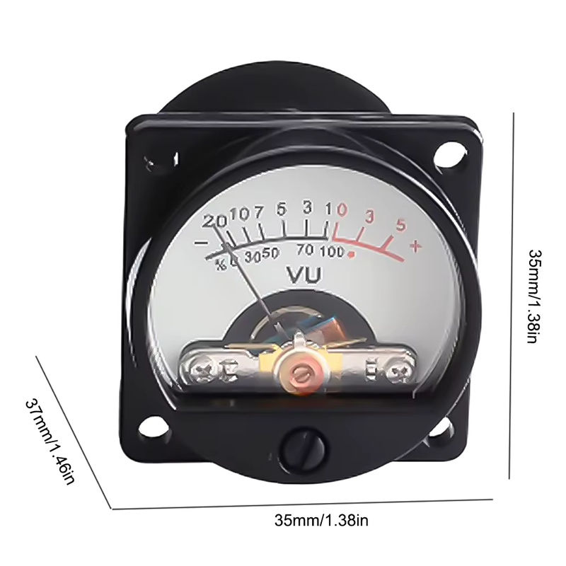 APWIKOGER 500UA Panel VU Meter mit warmem Backlight für Audio Level Recording in Schwarz - Bild 4