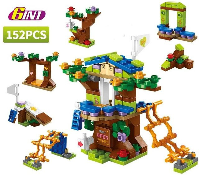 Affenmann 6 in 1 Baumhaus Modell Bausteine 152-teiliges Set für Mädchen 6-12 Jahre - Bild 1