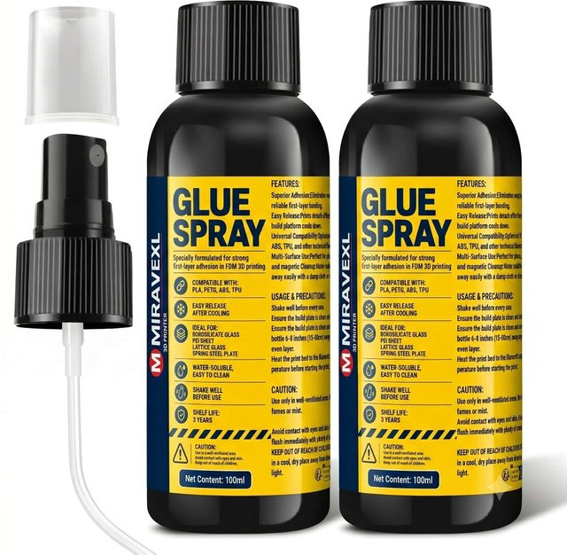 3D-Drucker Klebespray für PLA ABS ASA PETG Filament, starker Bettklebstoff zur Reduzierung von Verzierungen, 100ml - Bild 1