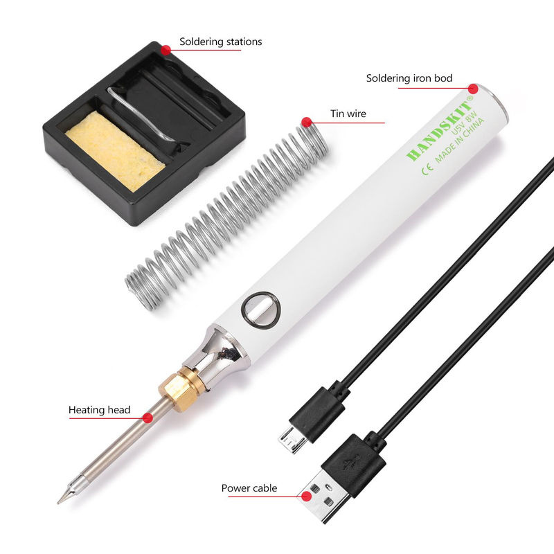 Kkmoon USB-Ladelötkolben Set mit einstellbarer Temperatur, 5 V, 8 W, Weiß/Mehrfarbig - Bild 5