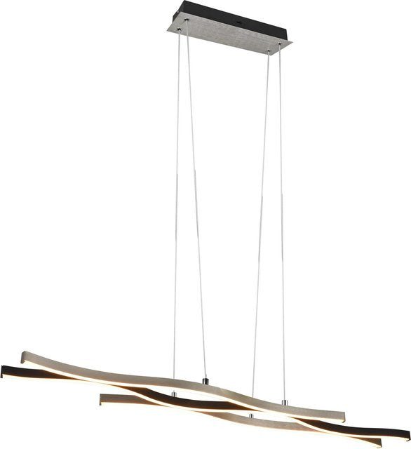 Trio LED-Pendelleuchte Blaze in Aluminium Gebürstet und Schwarz Matt, dimmbar, B/T/H: 150 x 107,5 x 15,5 cm - Bild 1