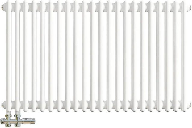 AICA Traditioneller 2-Spalten-Heizkörper im Gusseisenstil, Weiß, B: 60 cm, H: 101 cm, Modell 1106W - Bild 1