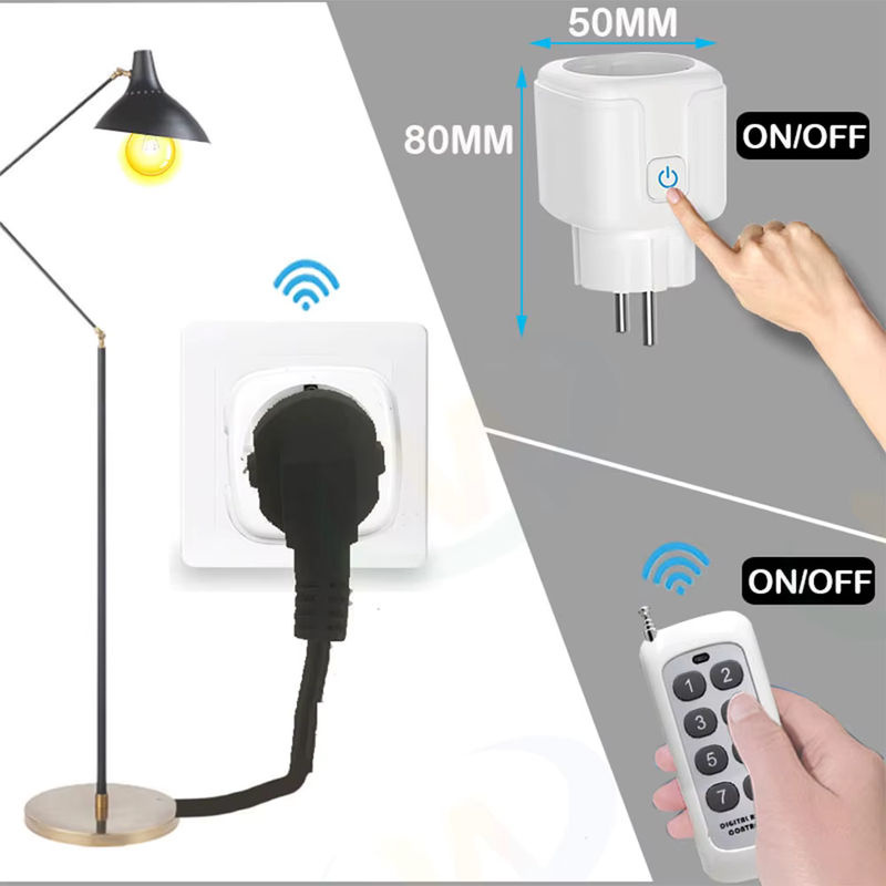 WenQia Drahtlose Funksteckdose mit Fernbedienung 220V 16A für Haushaltsgeräte und Lampen - Bild 2