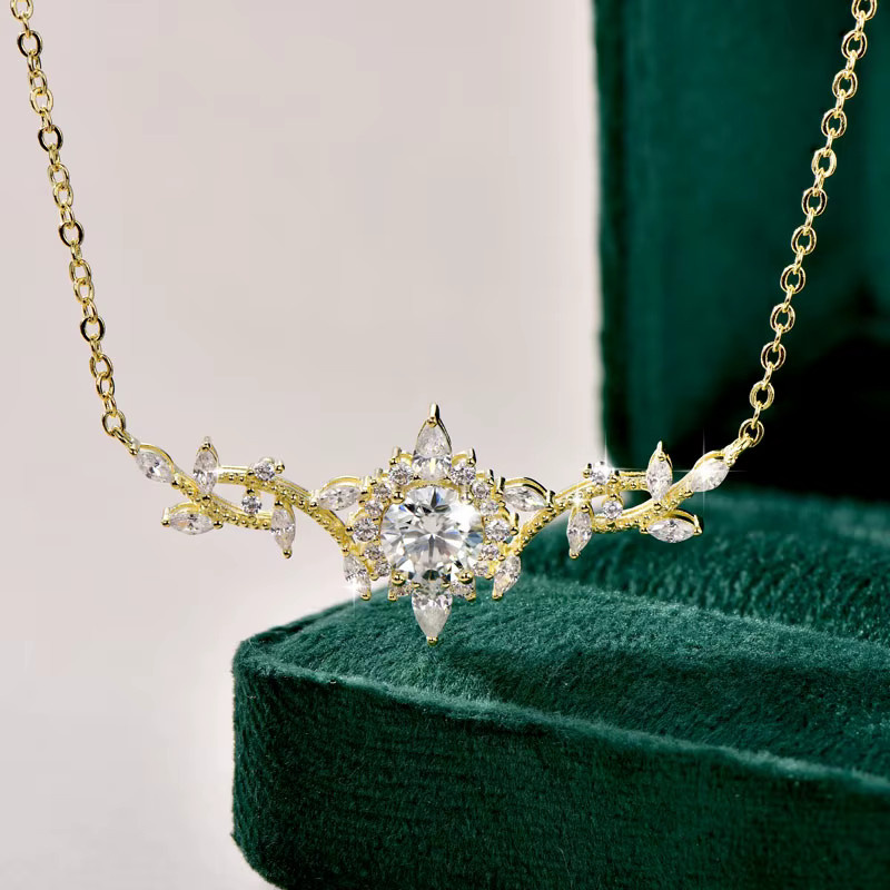 Lnngy Halskette, Moissanit, 14 Karat Gold gefüllt, Damen - Bild 4