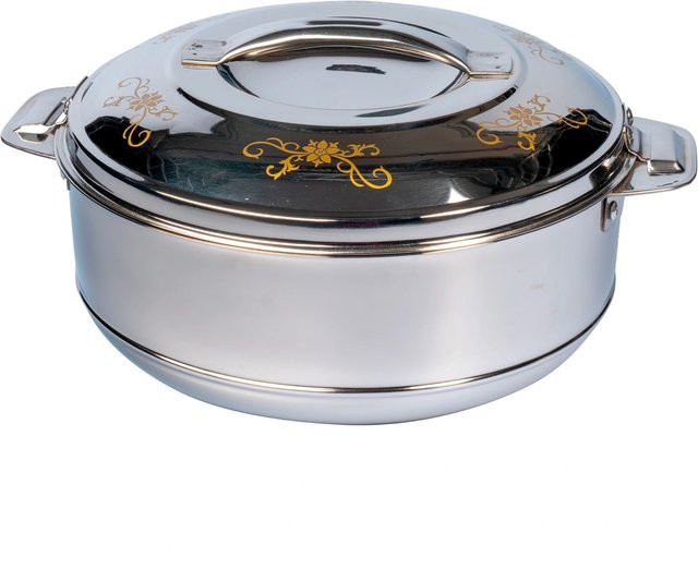 Thermoschüssel Galant von Genialo aus Edelstahl in Silber und Gold mit floralem Design - Bild 1