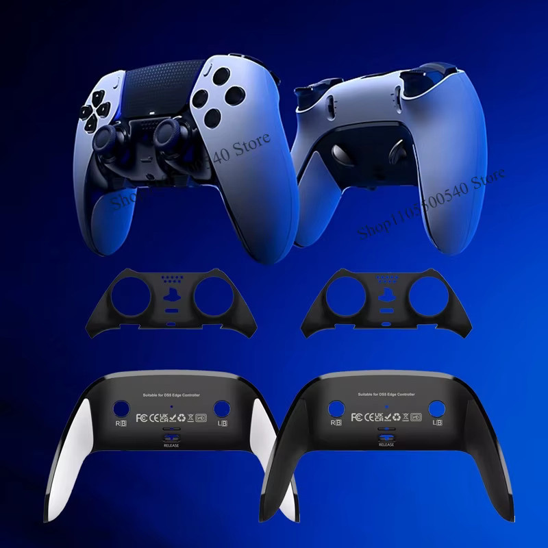 LZJV Controller Rückabdeckung für PS5 DualSense Edge in Schwarz, Anti-Schweiß und Anti-Rutsch Reparaturzubehör - Bild 2