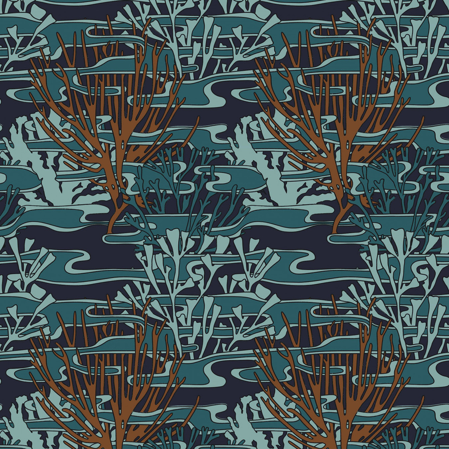 Nobilis Tapete Coringa COS254 Vlies-Tapete mit floralem Naturmotiv in Türkis und Multicolour im Vintage-Stil - Bild 1