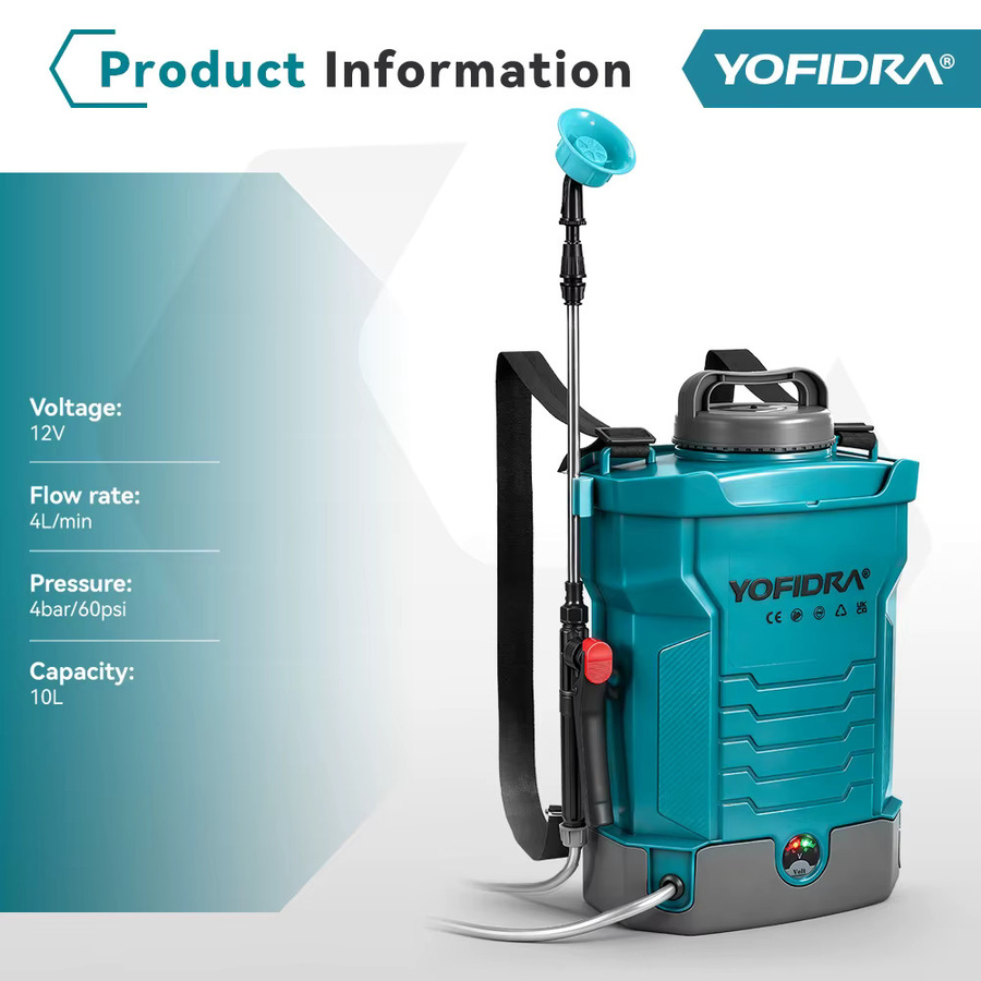YOFIDRA Elektrischer Rucksacksprüher 10L mit Akku für Garten, Rasen und Unkrautbekämpfung - Bild 7