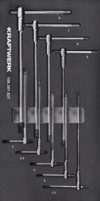 Kraftwerk T-Griff Innensechskant Set aus Chrom-Vanadium, 9-teilig, Farbe: Silber, Einlage 20x40 - Bild 1
