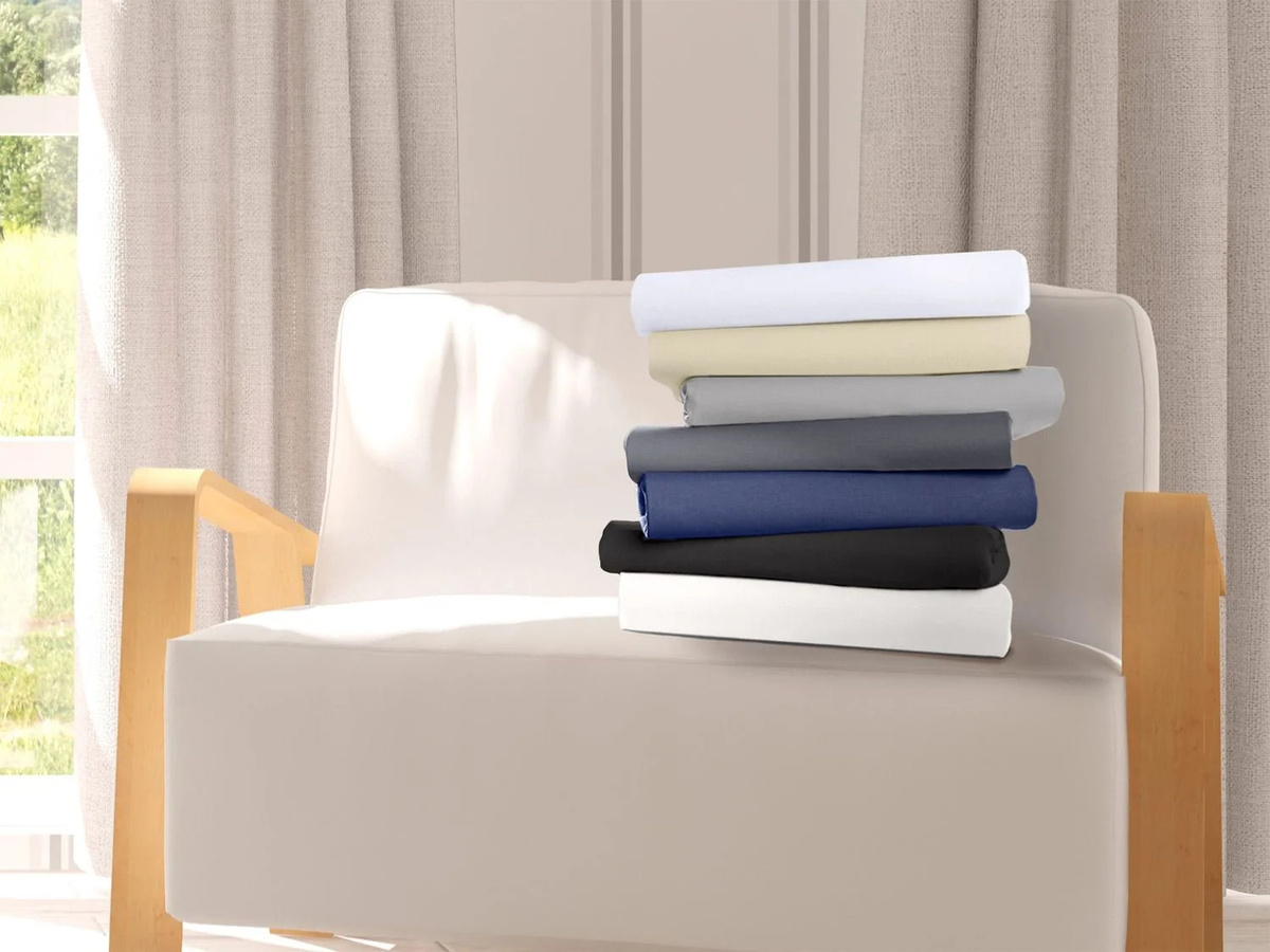 BIBERNA Premium Jersey-Elasthan Spannbettlaken für Topper, Weiss, B/T: 90-100 x 200-220 cm - Bild 2