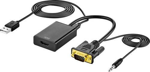 SpeaKa Professional AV Adapter VGA und Klinke auf HDMI in Schwarz mit 1920 x 1080 Pixeln SP-VK/HD - Bild 1
