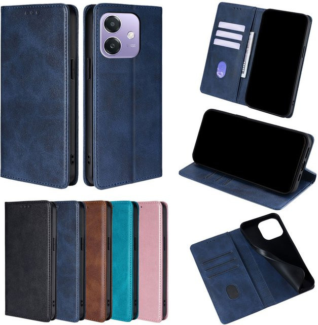Mehrfarbige Business Schutzhülle aus Leder mit Magnetverschluss für OPPO A80 A60 A59 A40 A3 Pro - Bild 1
