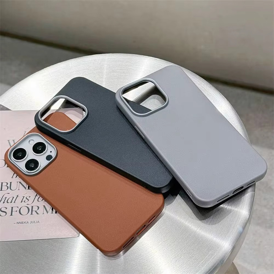 Fundas Business-Handyhülle mit Lederstruktur aus weichem TPU für iPhone 17, 16, 15, 14, 13, 12, 11 und Pro Max, stoßfest, braun - Bild 2