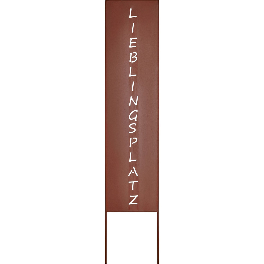 Paneel Lieblingsplatz aus Eisen in Rostbraun, rustikales Metallpaneel, B/H/T: 75 x 15 x 0,5 cm - Bild 2