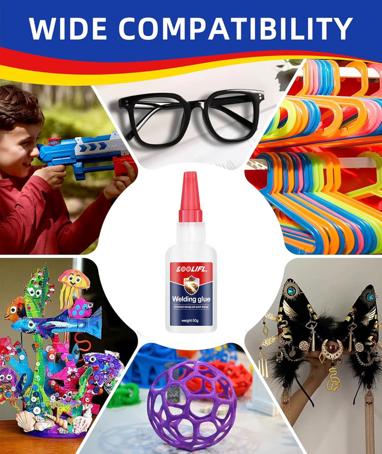 LOOLIFL Sekundenkleber Cyanacrylat mit Anti-Verstopfungs-Design für Kunststoff, Spielzeug, ABS, PVC und PLA in Weiß - Bild 6
