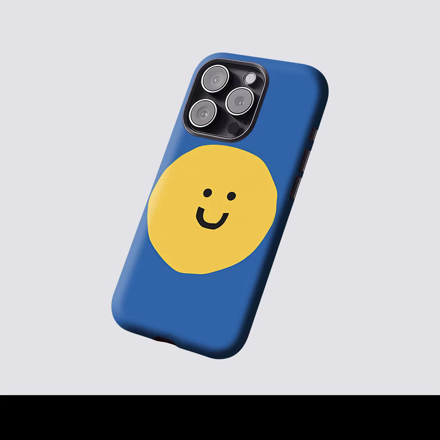 Aurbe Matte 2-in-1 MagSafe Hülle mit Smiley-Design für iPhone 17 16 15 14 Plus Pro Max, Stoßfeste Hartschale, Blau - Bild 2