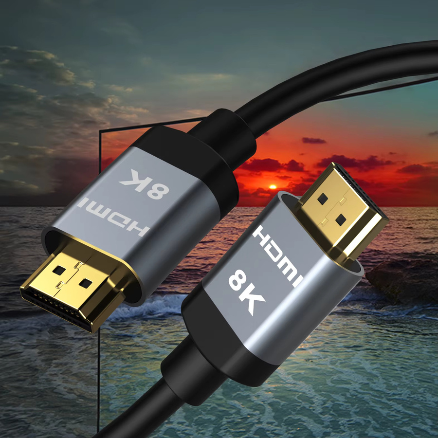 CYANMI 8K HDMI 2.1 Kabel mit 48 Gbit/s, geflochtenes Hochgeschwindigkeitskabel für 4K bei 120 Hz und 8K bei 60 Hz, kompatibel mit PS5, PS4, Roku TV und RTX 3080/3090, Rot-Schwarz - Bild 2