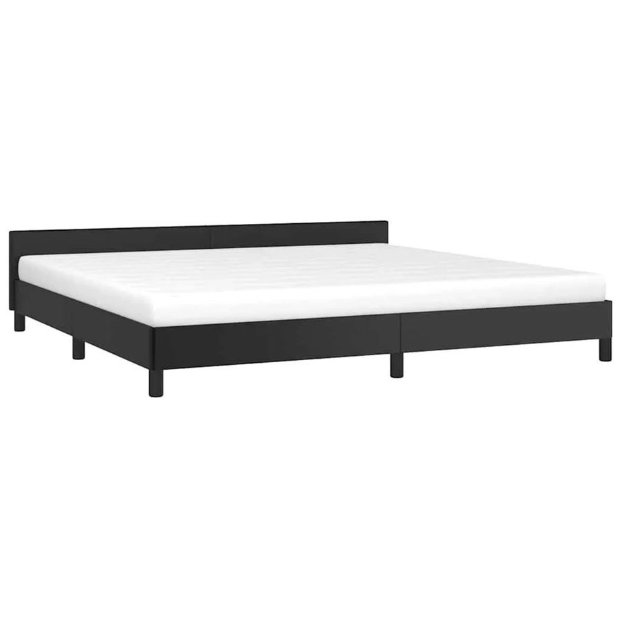 vidaXL Bettgestell mit Kopfteil in Schwarz, B/T: 200 x 200 cm - Bild 2
