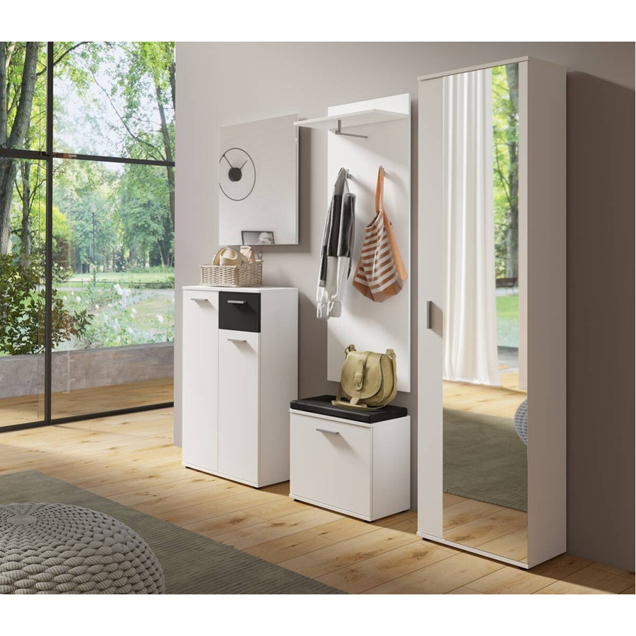 Schuhschrank byLIVING JAKOB modern schwarz weiß B/H/T: 60 x 102 x 30 cm - Bild 2