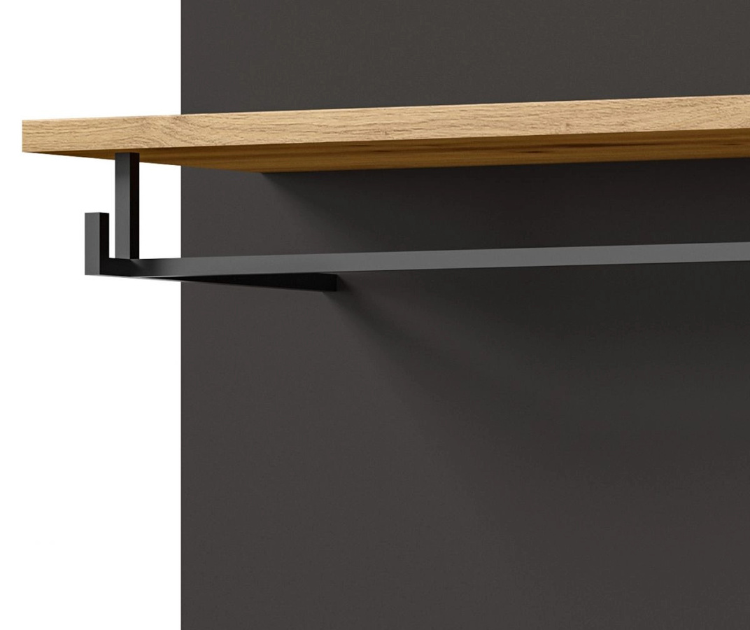Inn.Furn Garderobenpaneel Cooper mit Kleiderstange in Eiche und Grau, Breite: 80 cm - Bild 2