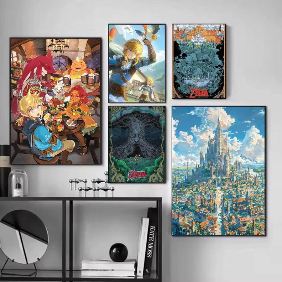 Selbstklebender Anime Poster Druck Zelda Link Motiv auf Papier, Mehrfarbig, Rechteckig - Bild 2