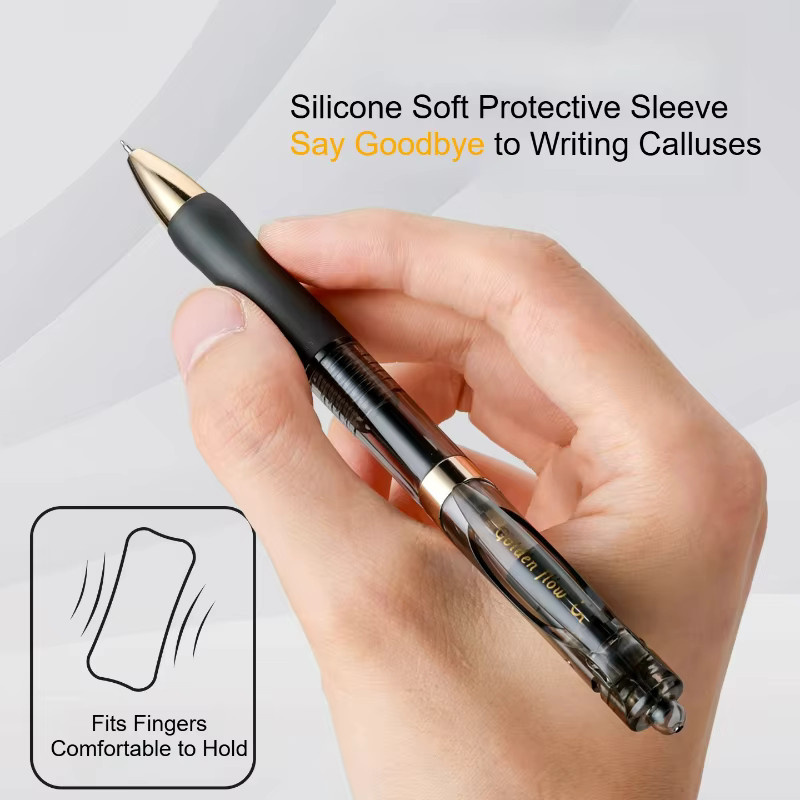 M&G Golden Flow einziehbarer Gelstift in Schwarz mit 0,5 mm ST-Spitze und schnell trocknender Tinte - Bild 2