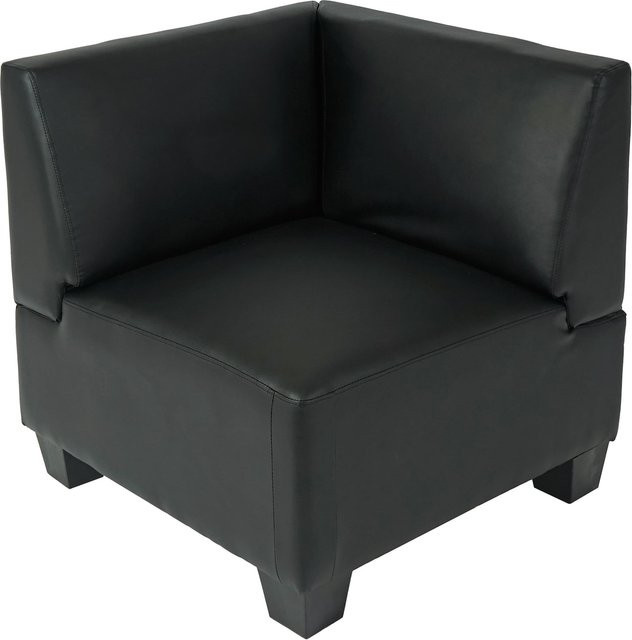 Modular Eckteil Moncalieri in Schwarz aus Kunstleder im modernen Lounge-Stil - Bild 1
