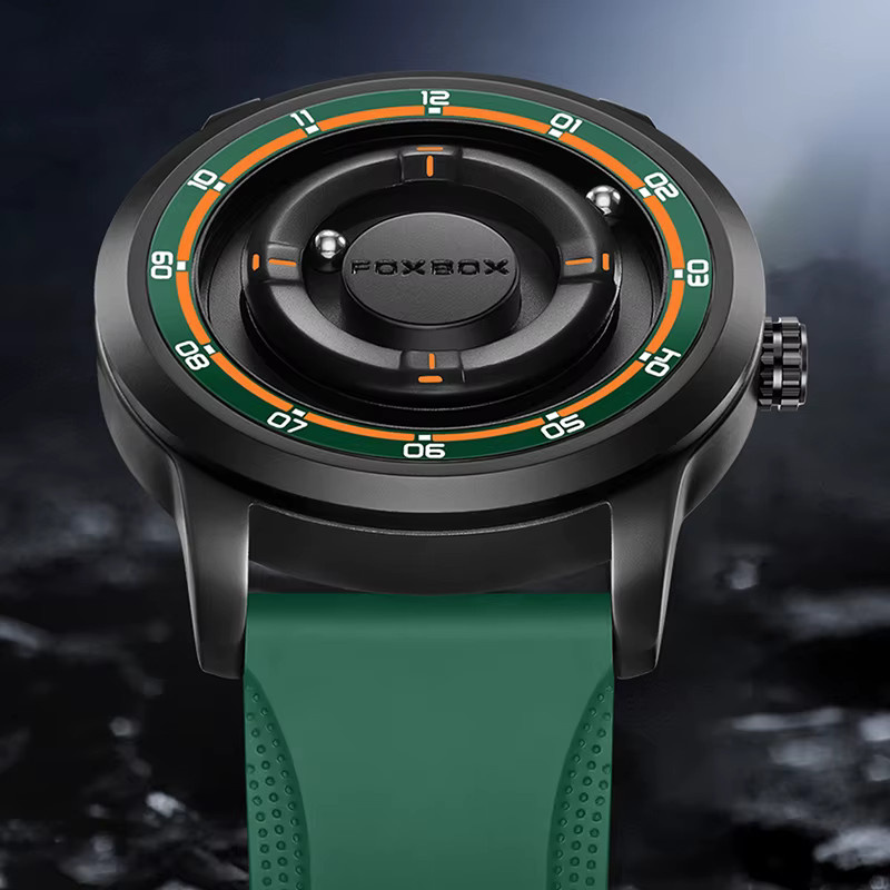 FOXBOX Armbanduhr Quarz, Silikon, Grün, Herren - Bild 2