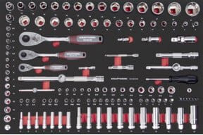Kraftwerk PRO LINE EVA Einlage Schwarz 125-tlg. B/T: 60 x 40 cm für 1/4"+3/8"+1/2" - Bild 1