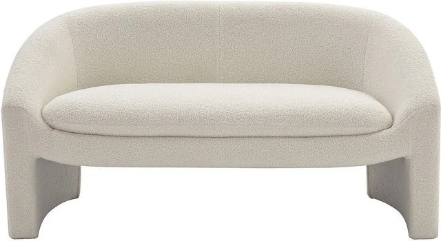 Vente-unique Sofa Ossana Weiß mit Bouclé-Stoff, Breite: 137 cm - Bild 1