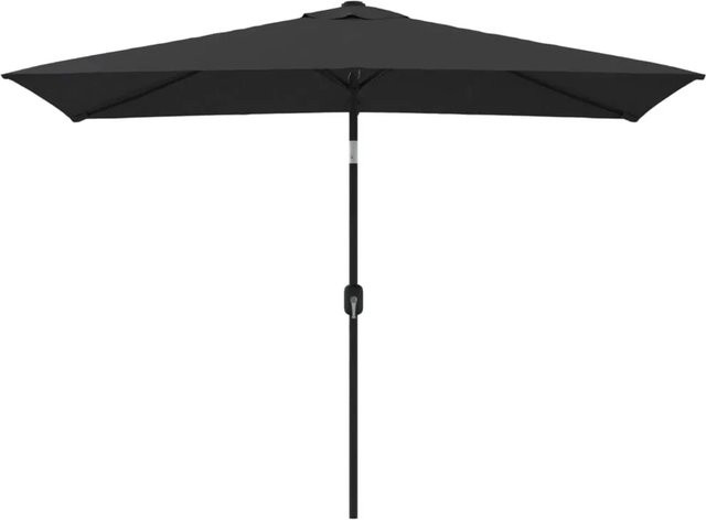 furnicato Sonnenschirm mit Metall-Mast aus Stahl in Schwarz, B: 300 cm, H: 200 cm - Bild 1