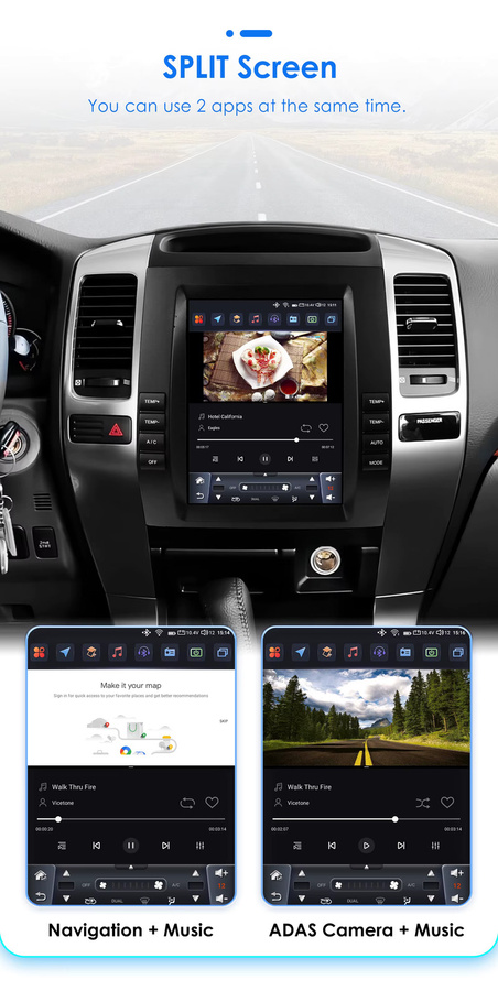 OSSURET Autoradio-Multimedia-Player für Toyota Land Cruiser Prado 120 und Lexus GX470 (2002–2009) mit 9,7 Zoll Display, GPS, 4G, Android Auto und CarPlay in Schwarz - Bild 4
