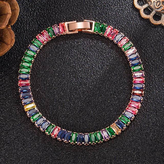 YULIN Silberarmband 925 Silber, Roségold, Zirkonia, Damen - Bild 1