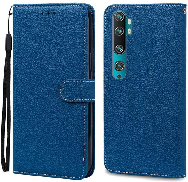 Xiaomi Mi Note 10 Pro Leder Brieftasche Flip Case Handyhülle in Navy Blau - Bild 1