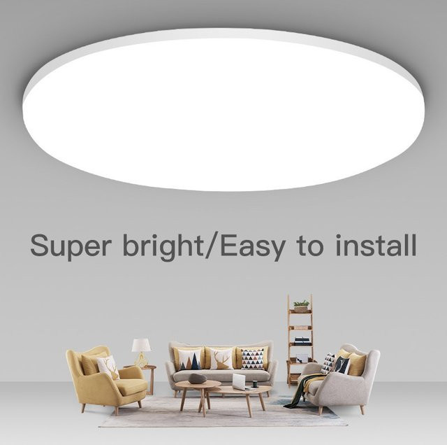CHENBEN Moderne LED Deckenleuchte in Weiß, Glanz-Panel-Lampe für Wohnzimmer, Schlafzimmer und Küche - Bild 1
