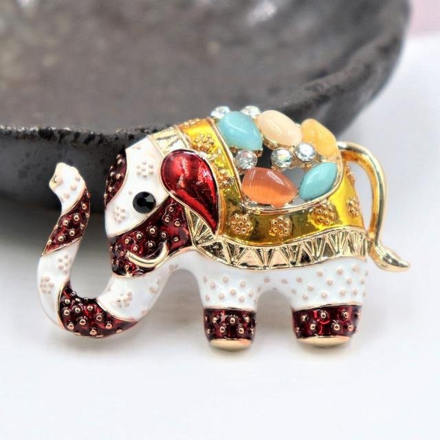 YIRAN Jewelry Brosche Elefantenform, Bunte Emaille, Damen, Kinder - Bild 1