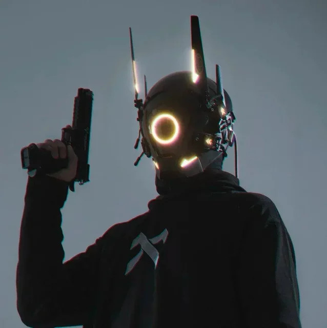Bandai Cyberpunk Helm Shinobi Maske, Roboter Samurai Maske, Schwarz - Bild 1