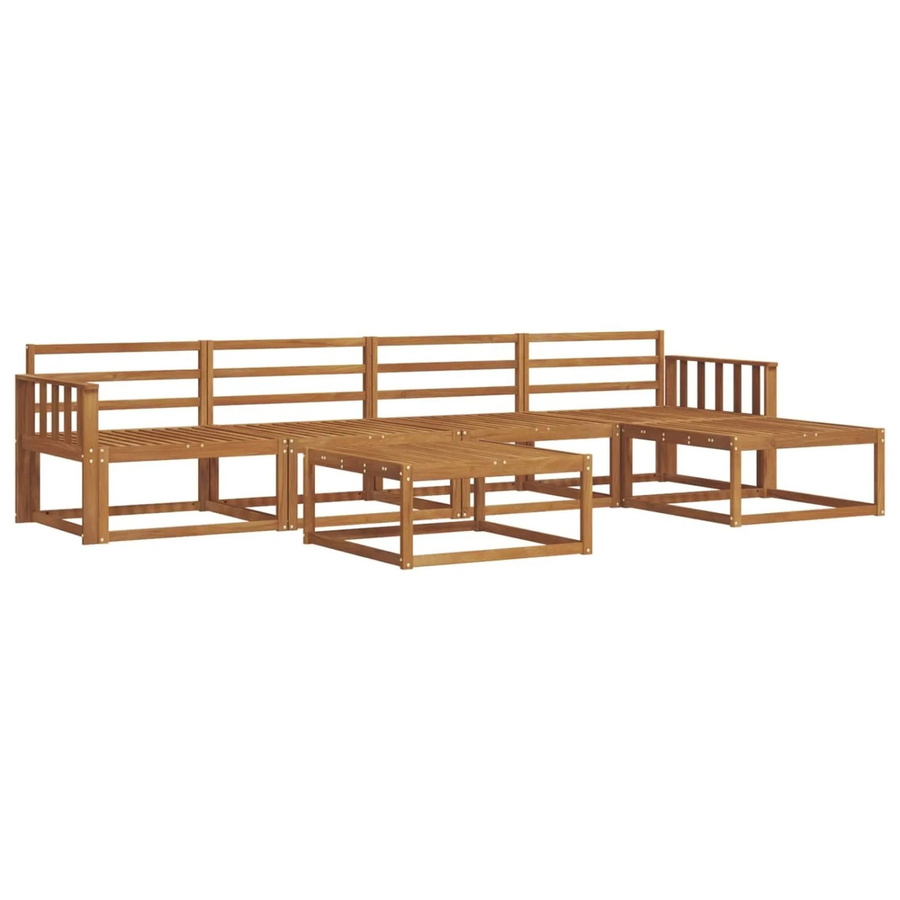vidaXL Outdoor-Sofagarnitur 6-teilig aus Akazie Massivholz in Braun mit Latten-Design und UV-beständigem wetterfestem Holz - Bild 2